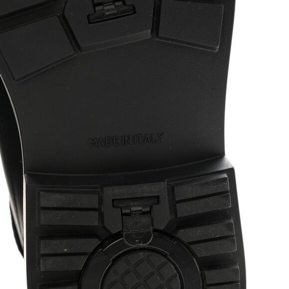 Chanel Calfskin Shearling CC Lace Up Boots 36.5 Black - Picture 10 of 11